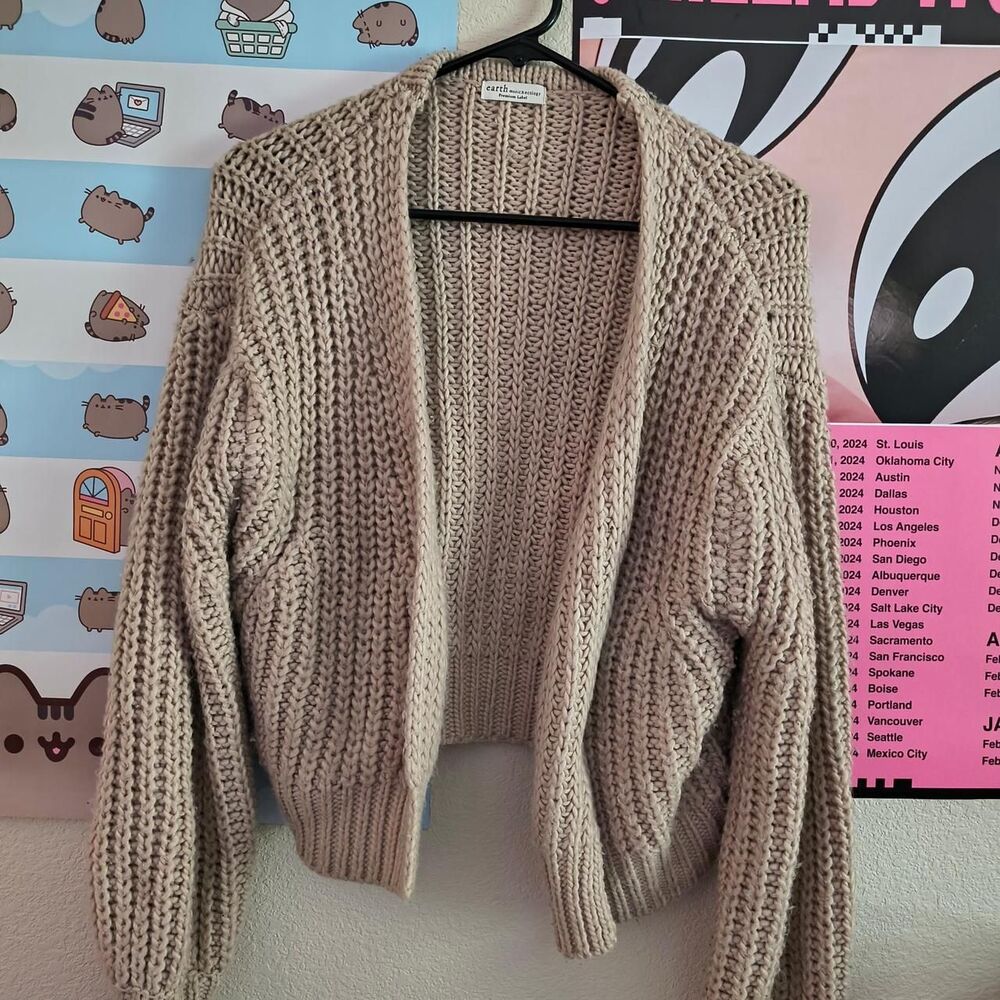 Urban-outfitters Women's Tan and Cream Cardigan